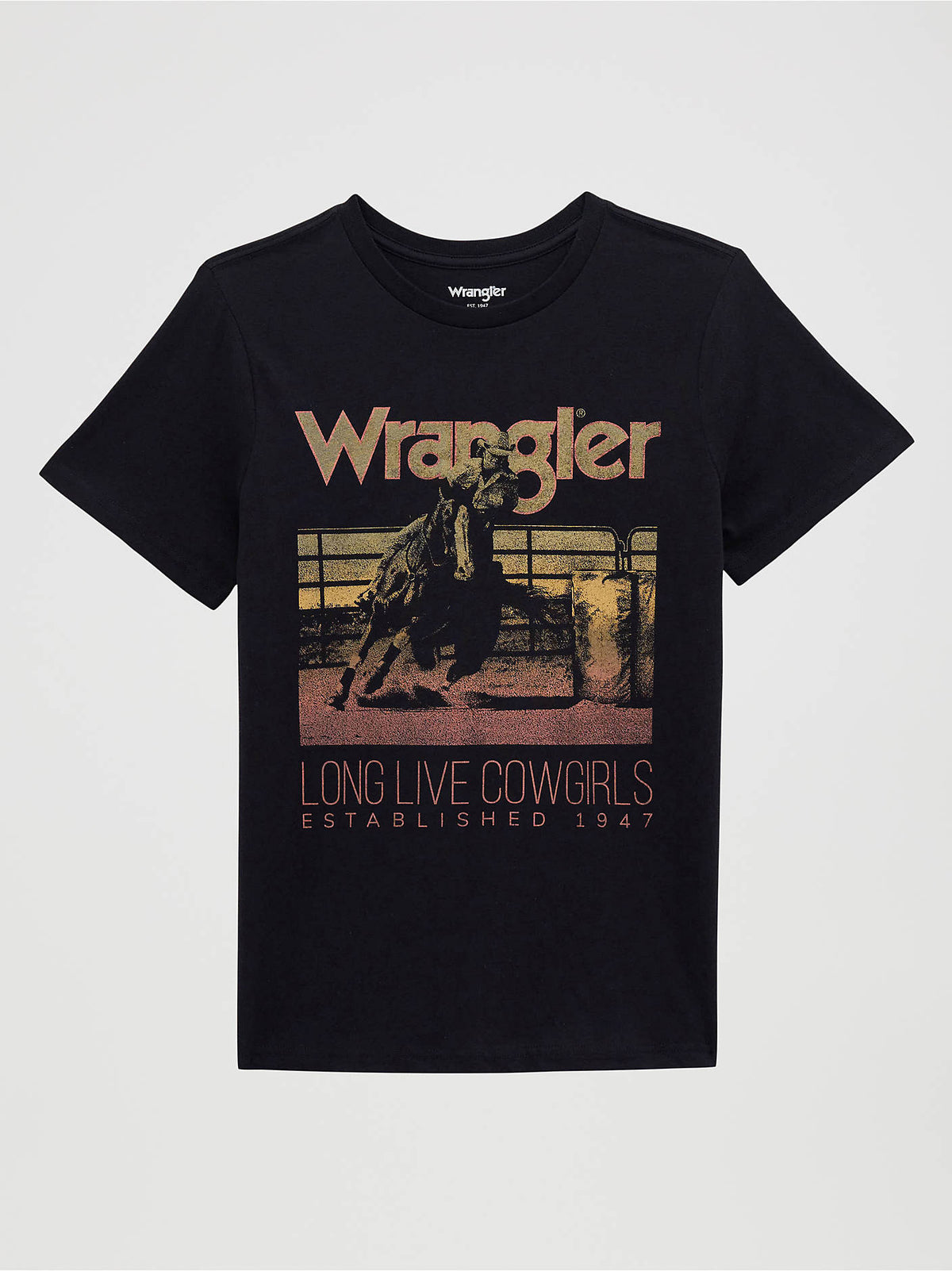 Women's Wrangler Fearless Cowgirl Reg Fit Graphic Tee - Black - front view
