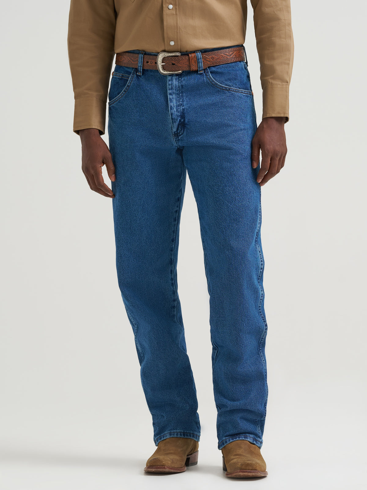 Wrangler Men's Cowboy Cut Relaxed Fit Jean, Stonewash – front