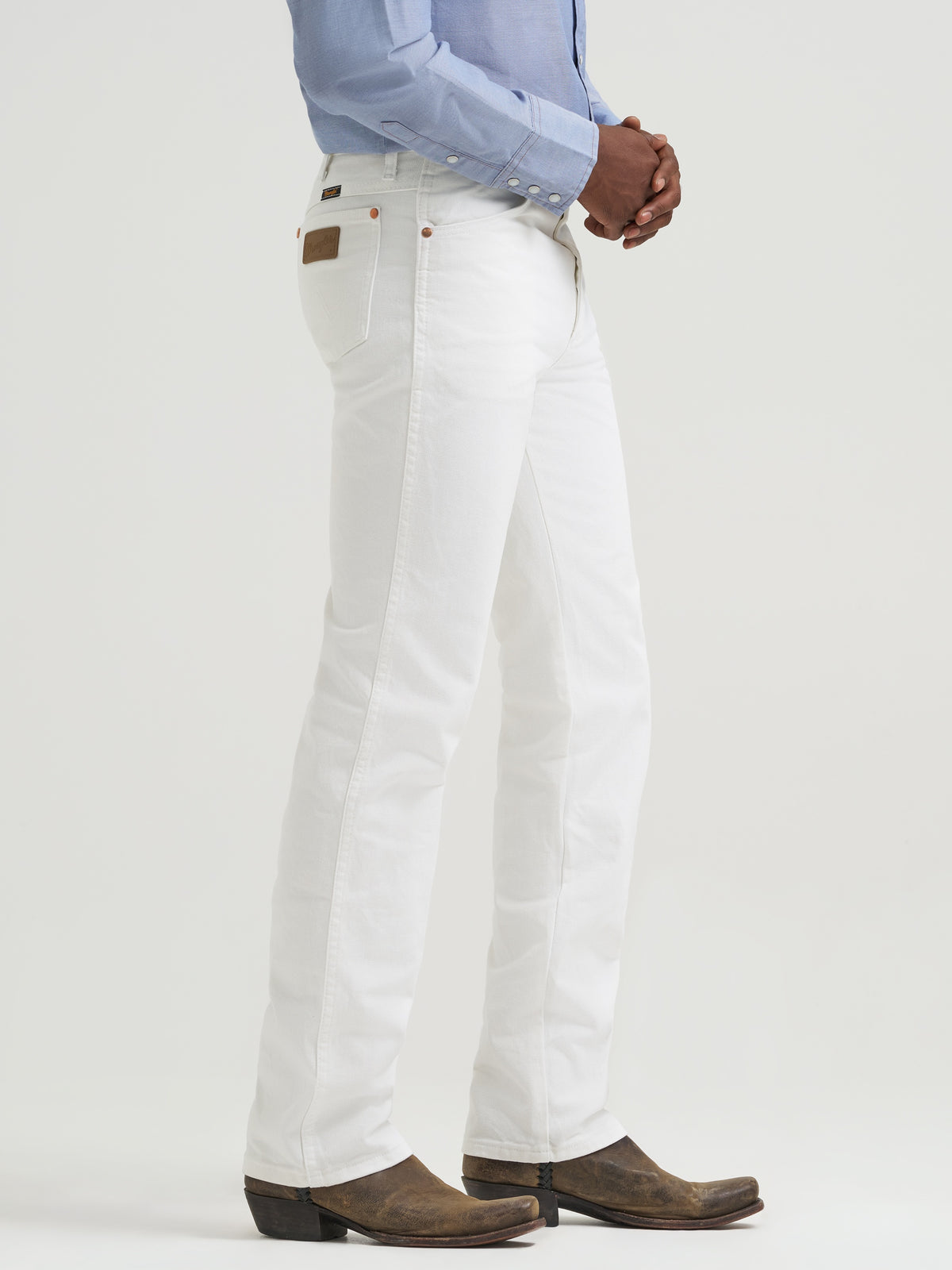 Wrangler Men's Cowboy Cut Slim Fit Jeans, White – side