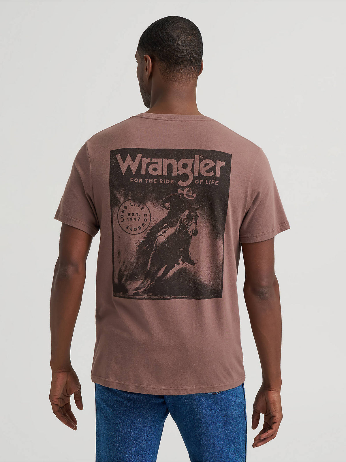 Wrangler Men's Graphic Short Sleeve T-Shirt, Coffee Quartz – back