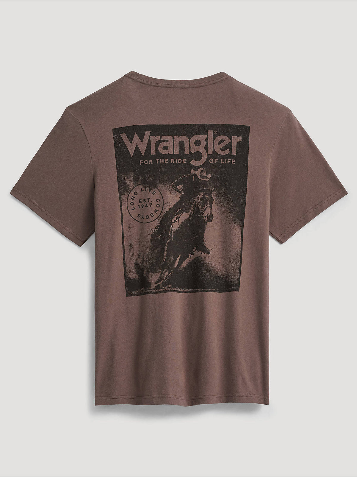 Wrangler Men's Graphic Short Sleeve T-Shirt, Coffee Quartz – flat back