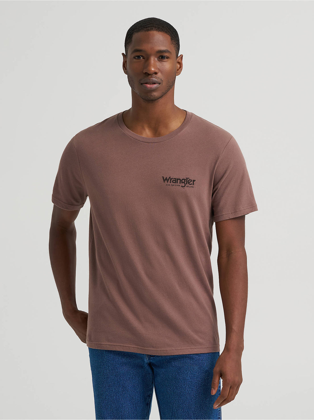 Wrangler Men's Graphic Short Sleeve T-Shirt, Coffee Quartz – front