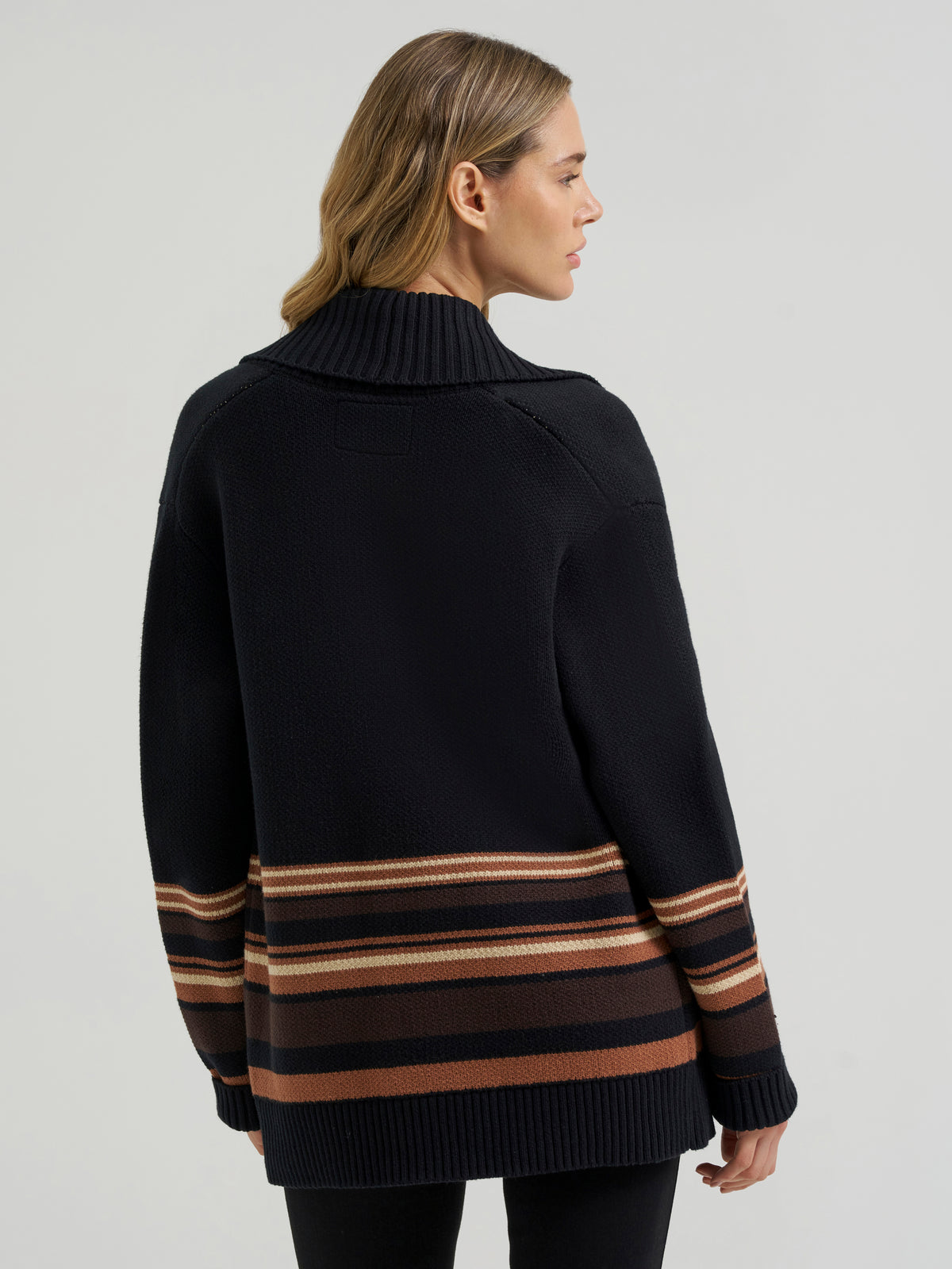 Wrangler Retro Women's Punchy Sweater Cardigan, Black – back