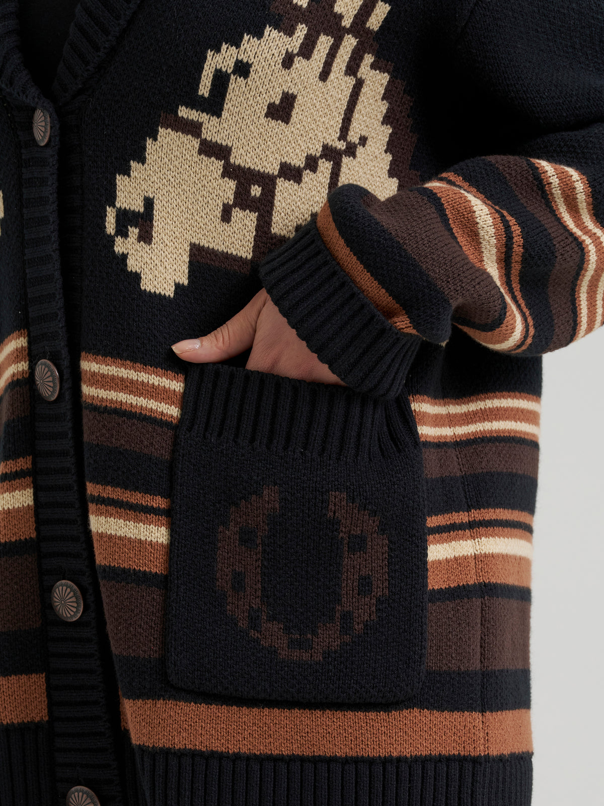 Wrangler Retro Women's Punchy Sweater Cardigan, Black – detail 2