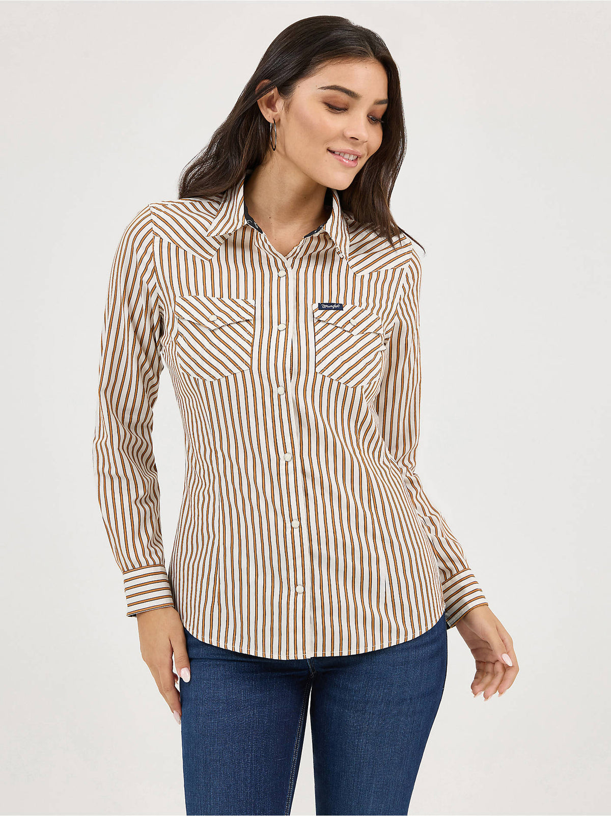 Wrangler Womens Brown Stripe 112371901 - view 1