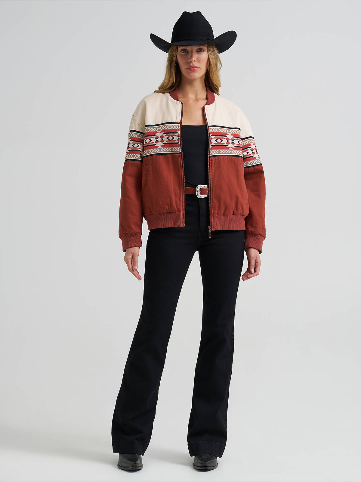 Wrangler® Checotah® Bomber Jacket in Cream Slice, studio product shot.