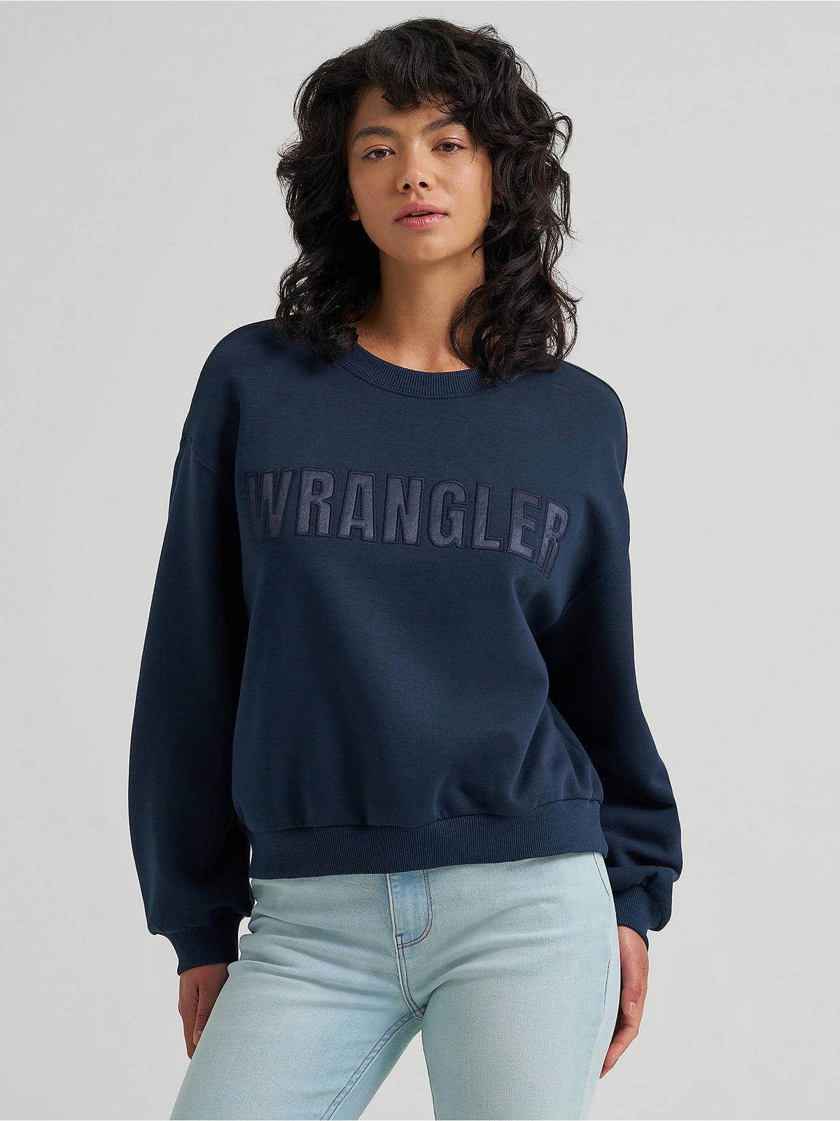 Wrangler Women's Logo Canyon Crew Pullover - Dark Sapphire - alternate view 2