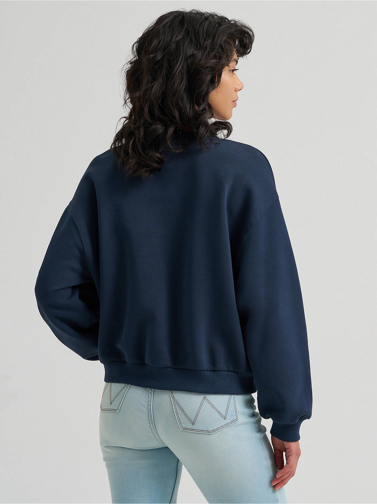 Wrangler Women's Logo Canyon Crew Pullover - Dark Sapphire - alternate view 5