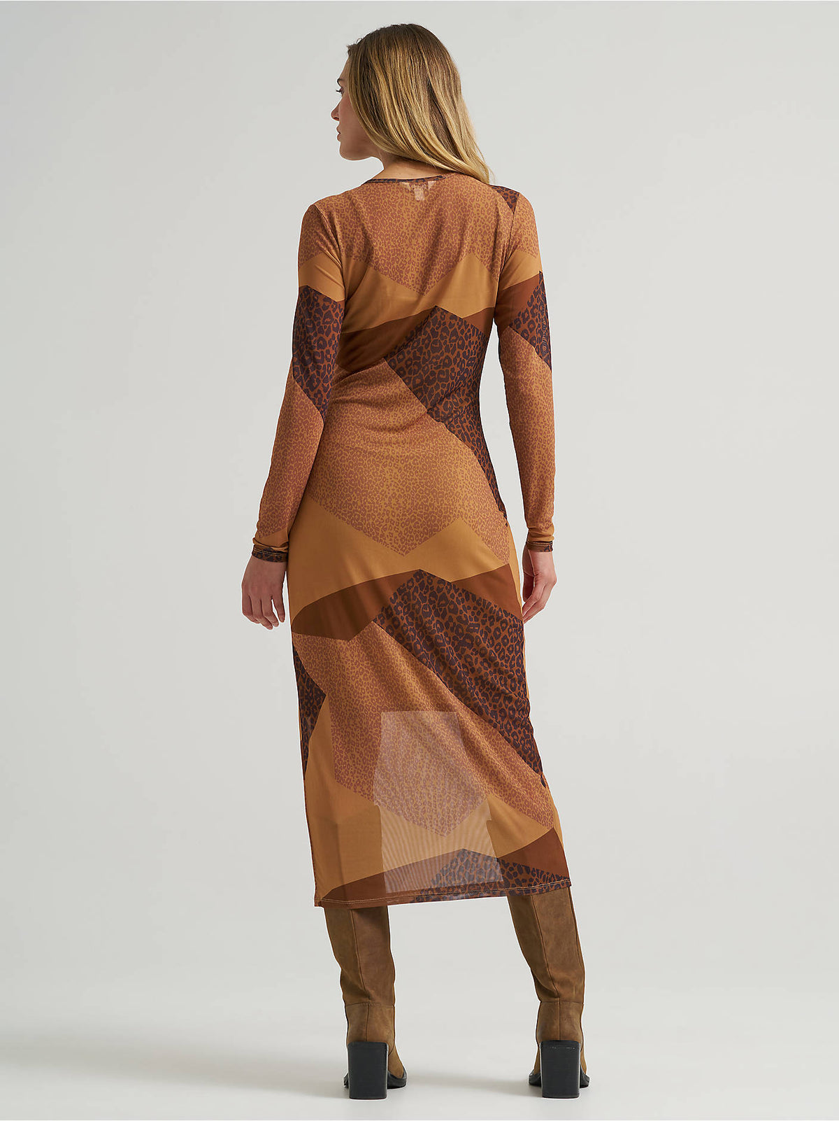 Wrangler Women's Mesh Overlay Maxi Dress - Brown - alternate view 1