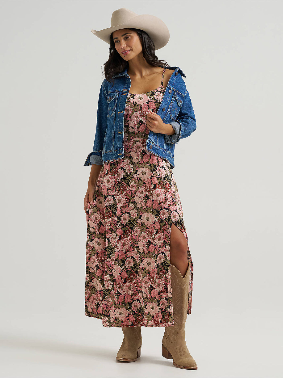 Wrangler Women's Western Tank Maxi Dress - Pink - alternate view 1