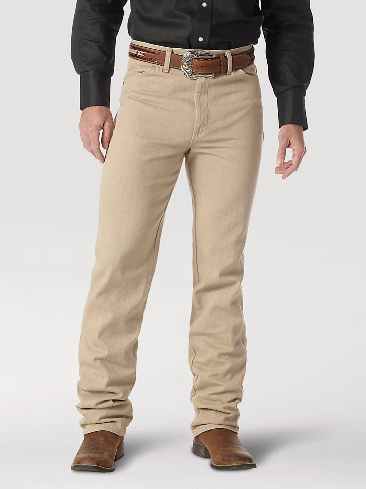 Wrangler Men's Cowboy Cut Slim Fit Jeans, Prewashed Tan – front